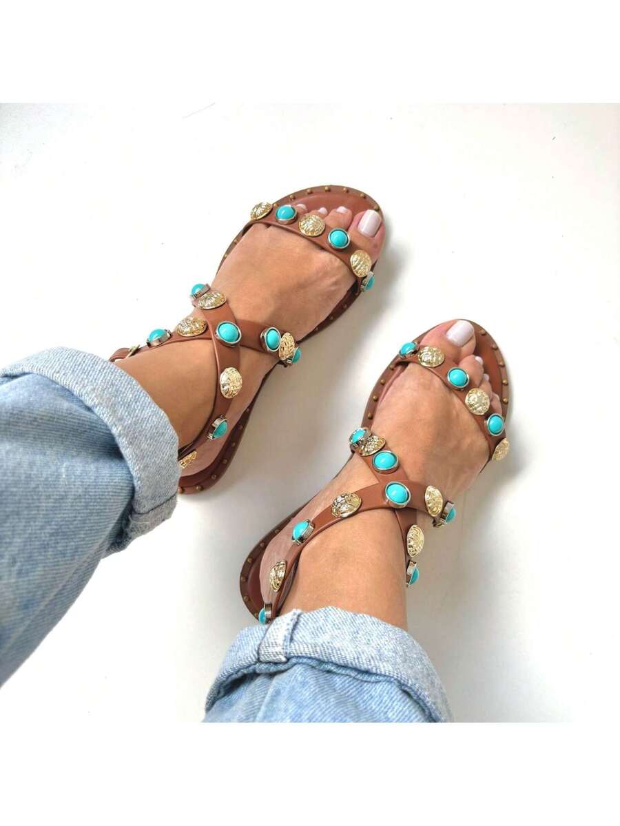 Rasteira Turquesa - Indra Moda Indiana