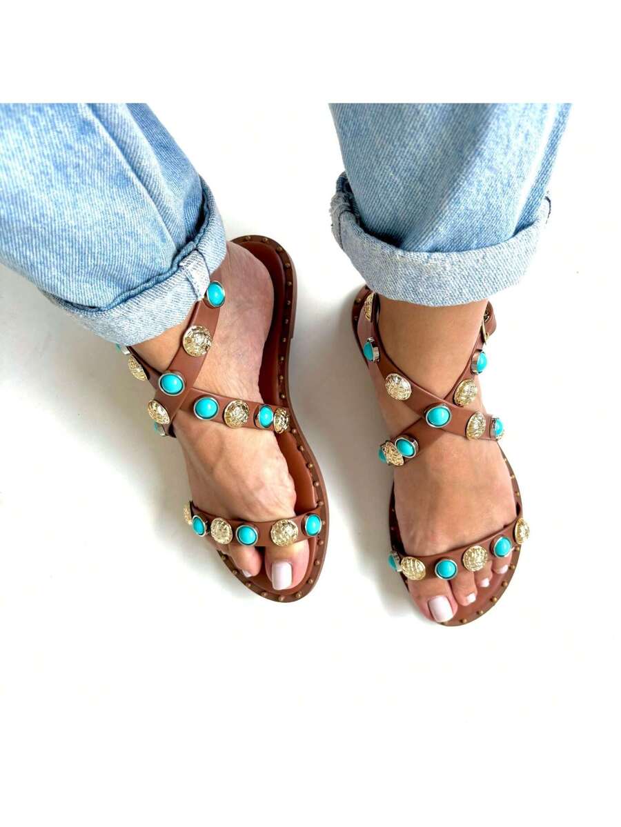 Rasteira Turquesa - Indra Moda Indiana