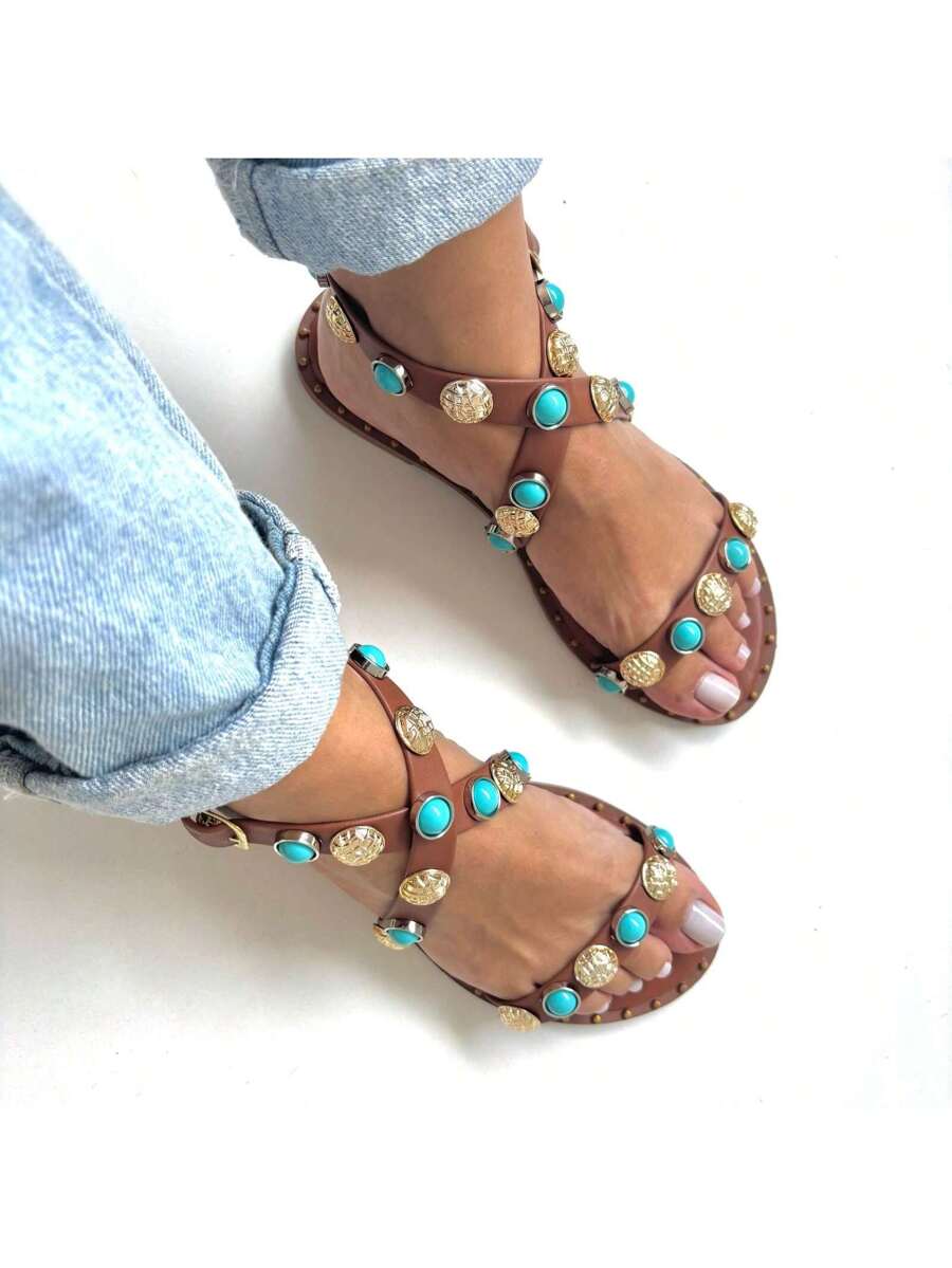 Rasteira Turquesa - Indra Moda Indiana