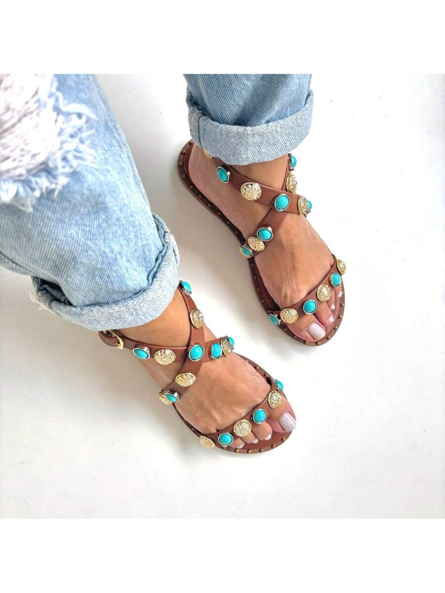 Rasteira Turquesa - Indra Moda Indiana