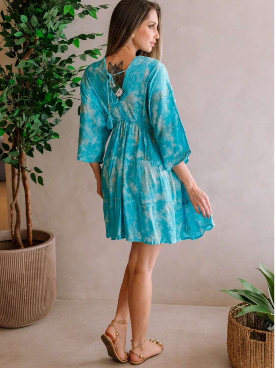 Vestido Inspiração Tie - dye - Indra Moda Indiana