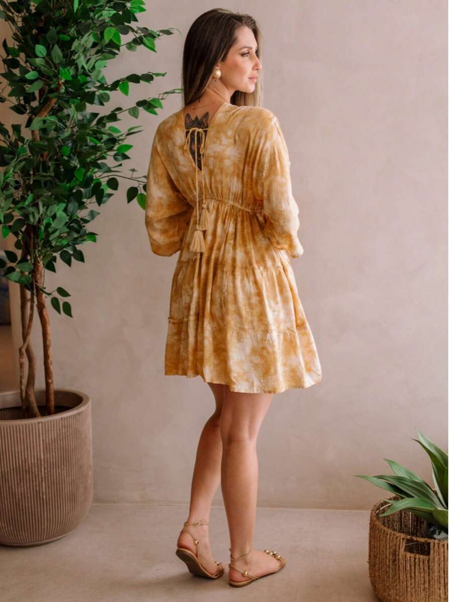 Vestido Inspiração Tie - dye - Indra Moda Indiana