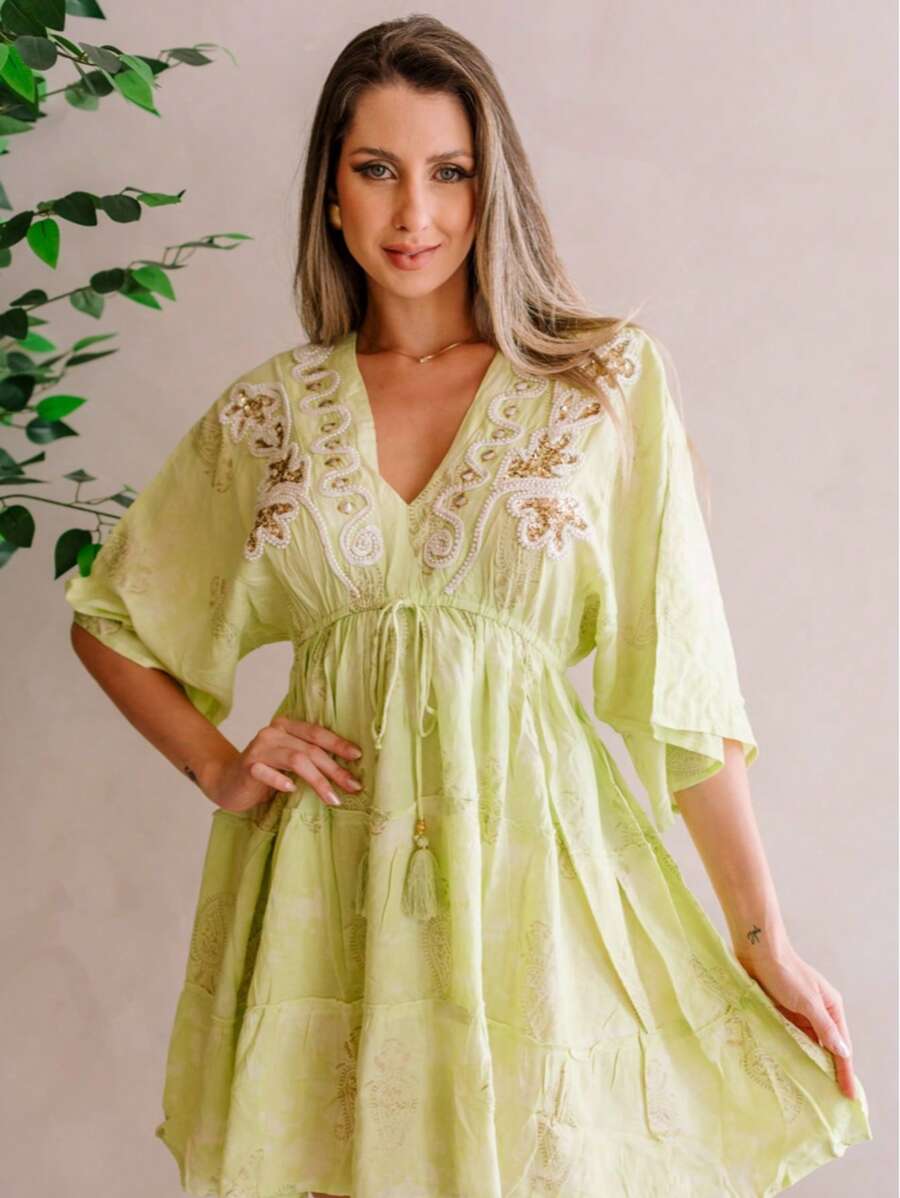 Vestido Inspiração Tie - dye - Indra Moda Indiana