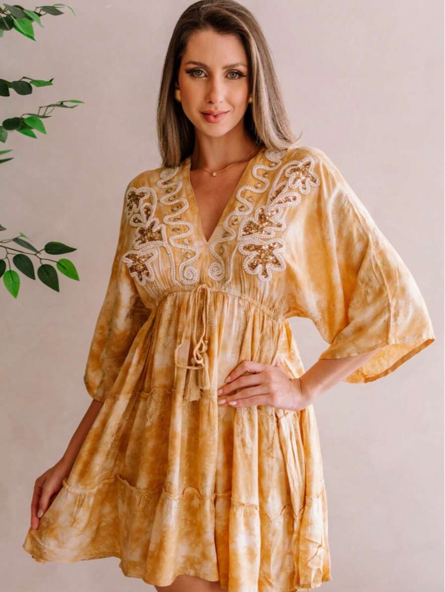 Vestido Inspiração Tie - dye - Indra Moda Indiana