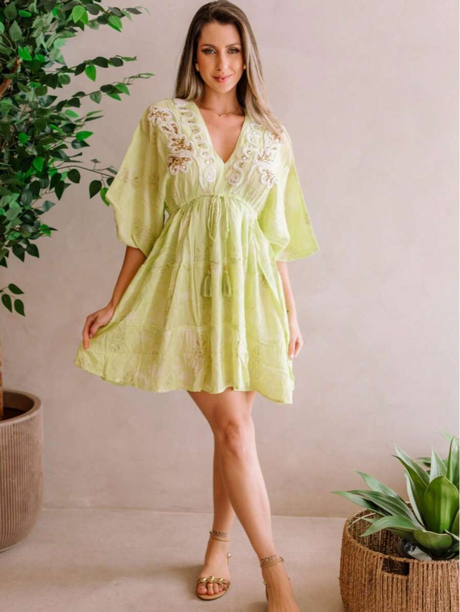 Vestido Inspiração Tie - dye - Indra Moda Indiana