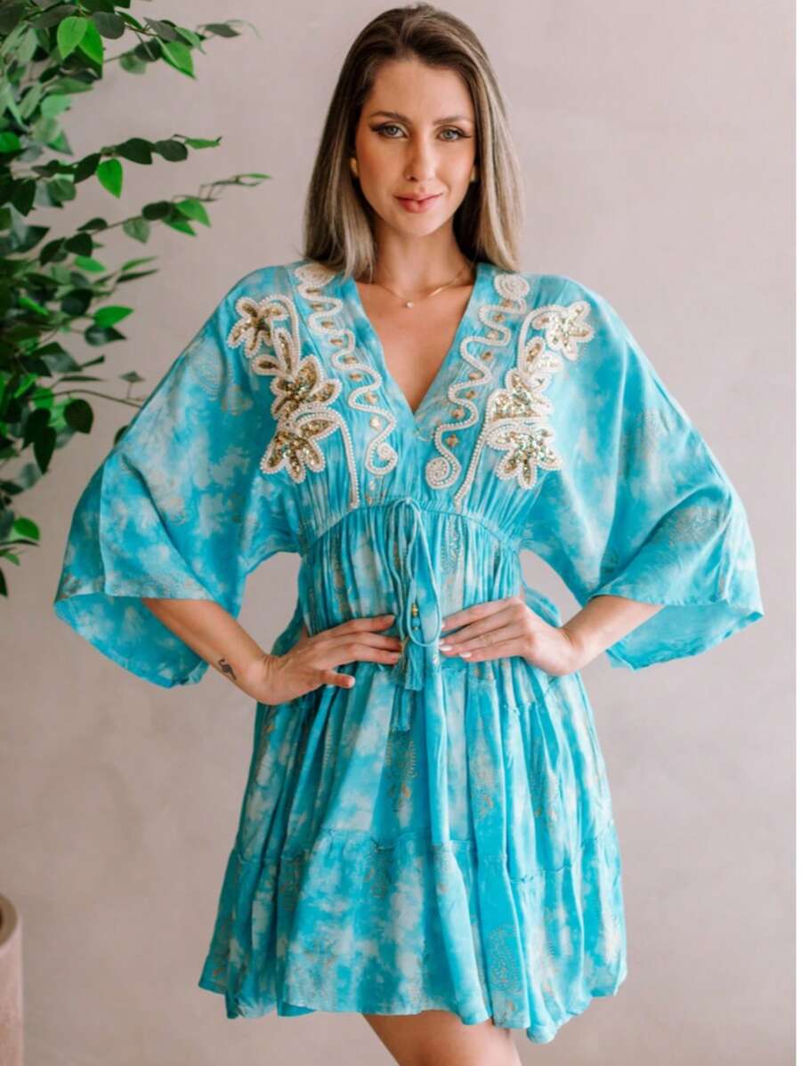Vestido Inspiração Tie - dye - Indra Moda Indiana
