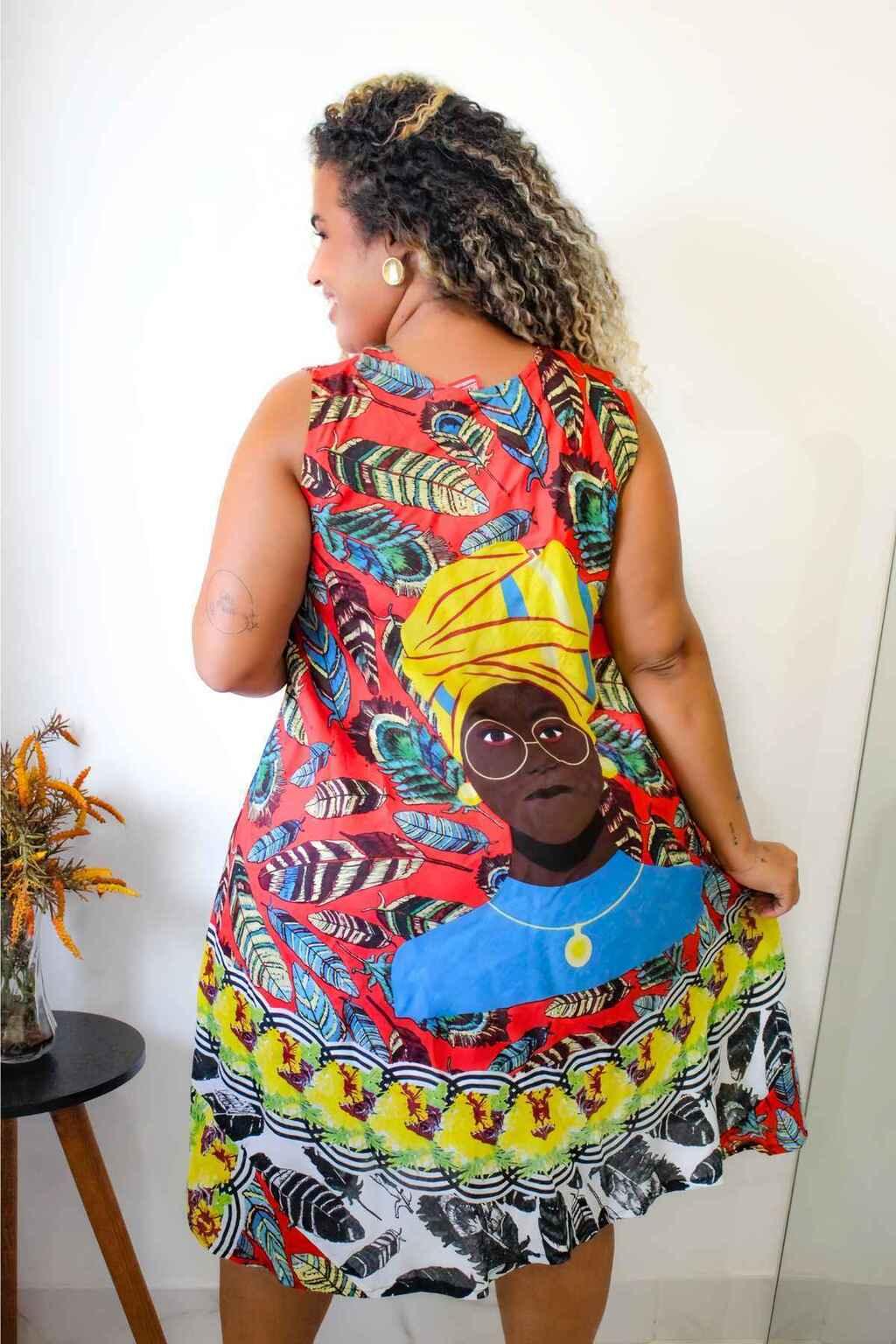 Vestido Trapézio Ajustável Vibe Nzinga Ajustável - Indra Moda Indiana
