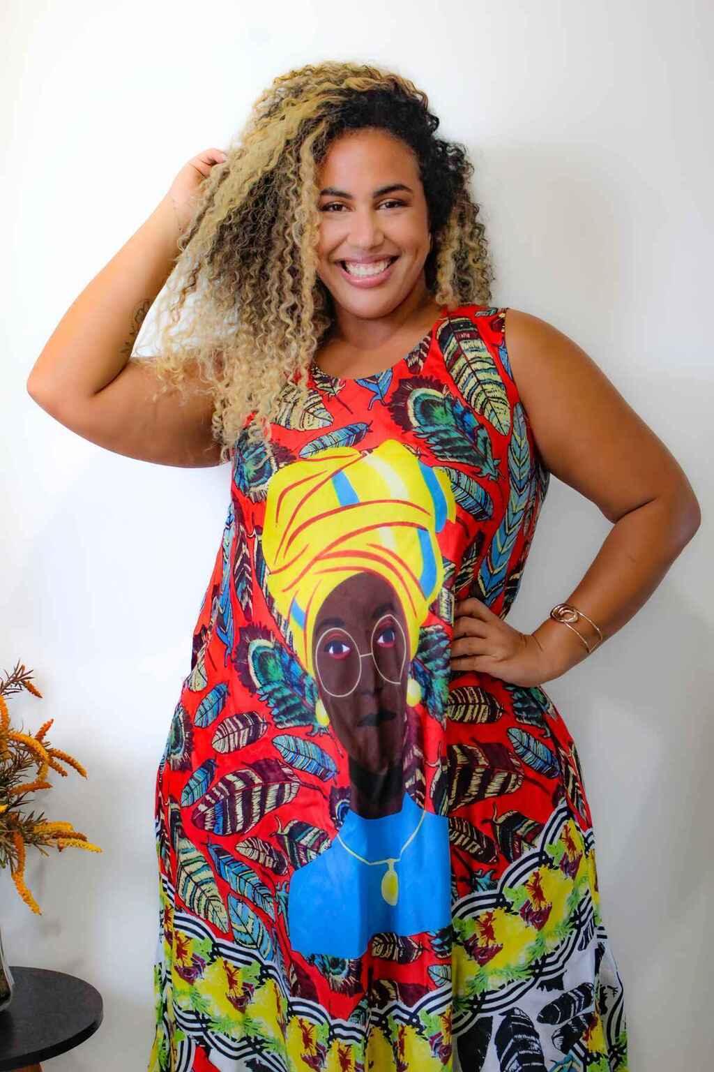 Vestido Trapézio Ajustável Vibe Nzinga Ajustável - Indra Moda Indiana