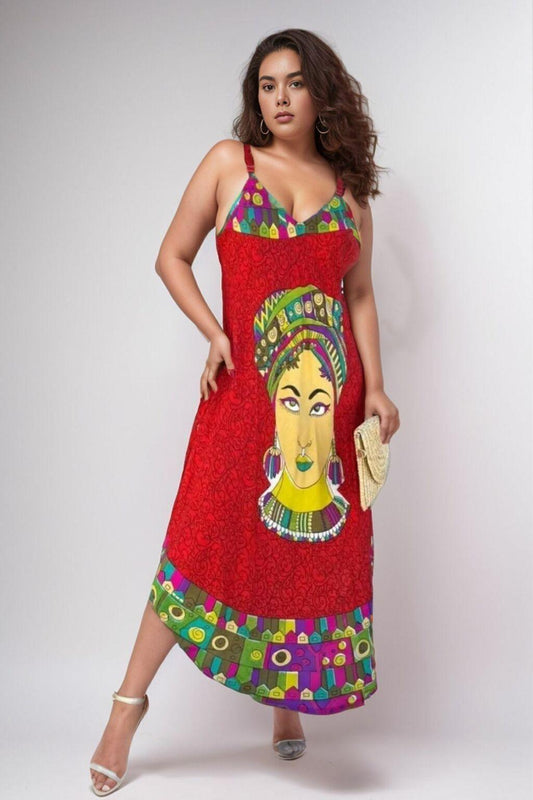 Vestido Trapézio Ajustável African Life Viscose Coleção Premium 7393