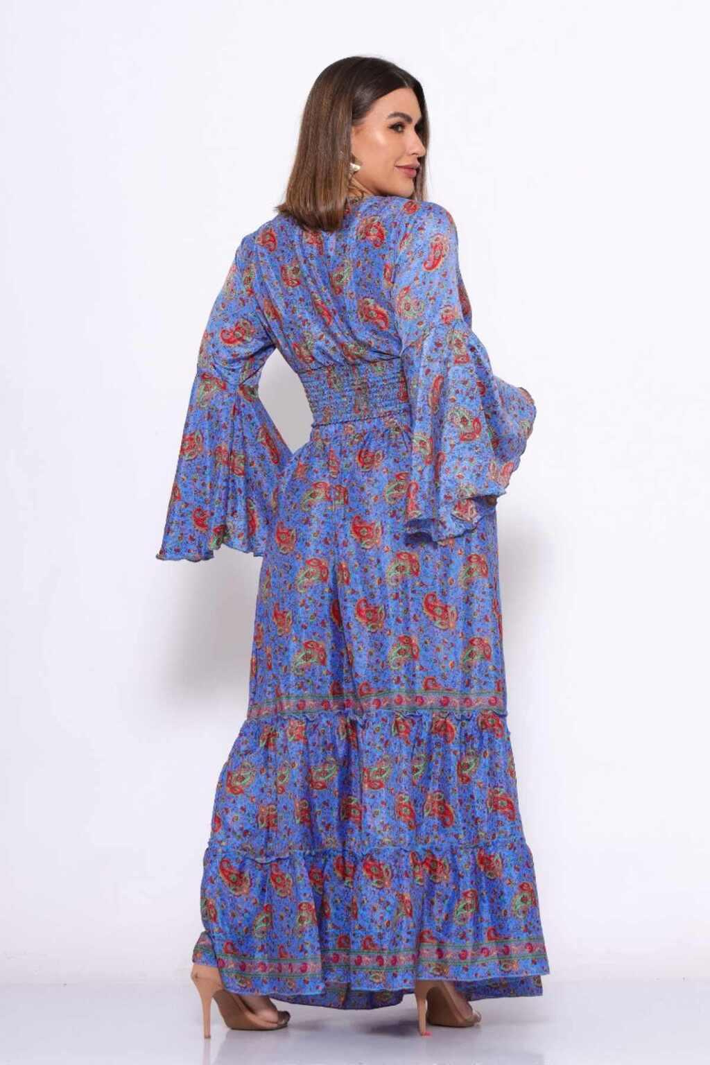 Conjunto Boho Seda Indiana Crooped + Saia Indiana Coleção Premium 3636