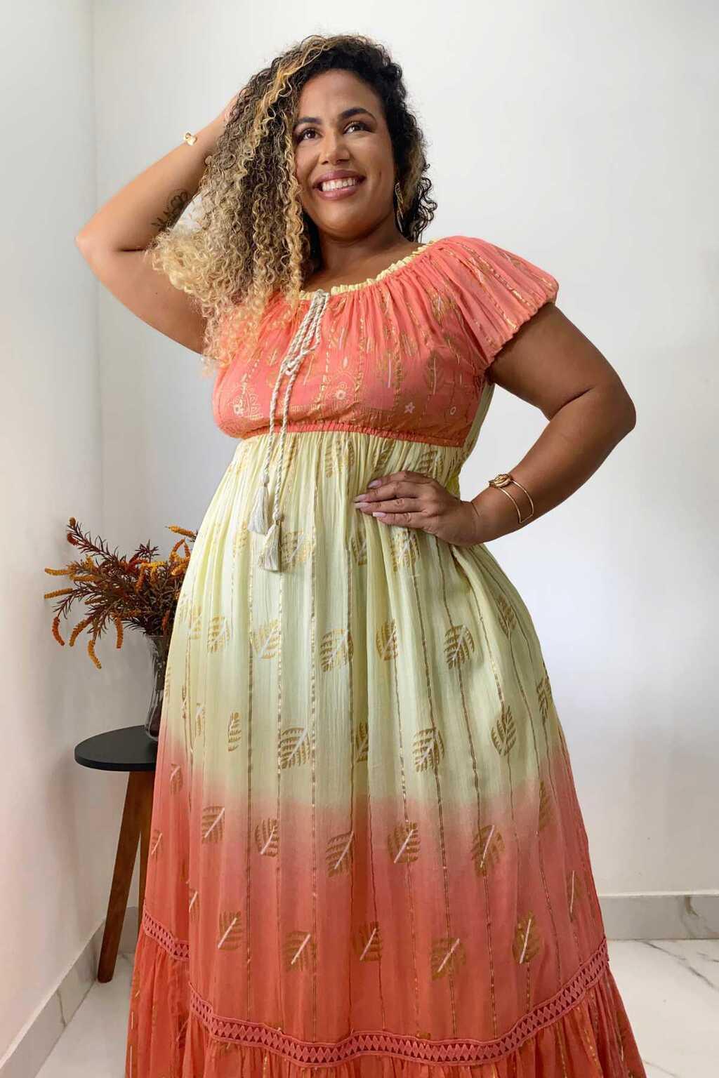Vestido Longo Encanto do Alvorecer Ciganinha Coleção Luxo 6673