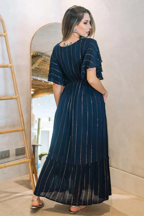 Vestido Longo Alvorecer Indiano Bordado Coleção Luxo 2391