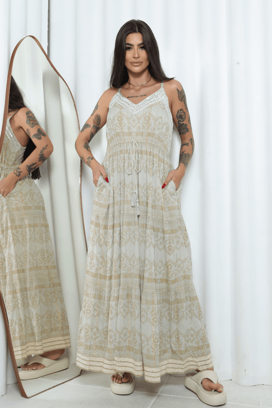 Vestido Longo Jardim Boêmio Coleção Luxo Boho 5744
