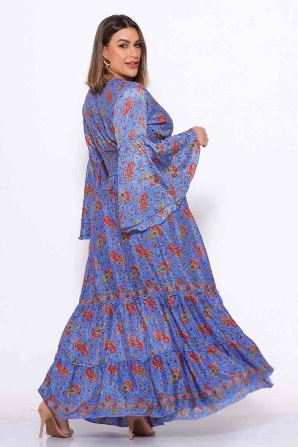Conjunto Boho Seda Indiana Crooped + Saia Indiana Coleção Premium 3636