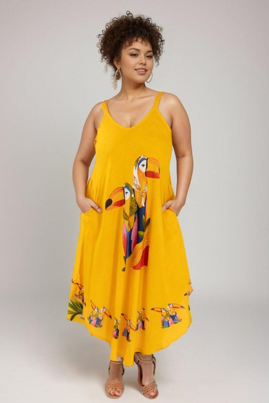 Vestido Trapézio Ajustável Tropical Vibes Soltinho Viscose Coleção Premium 191