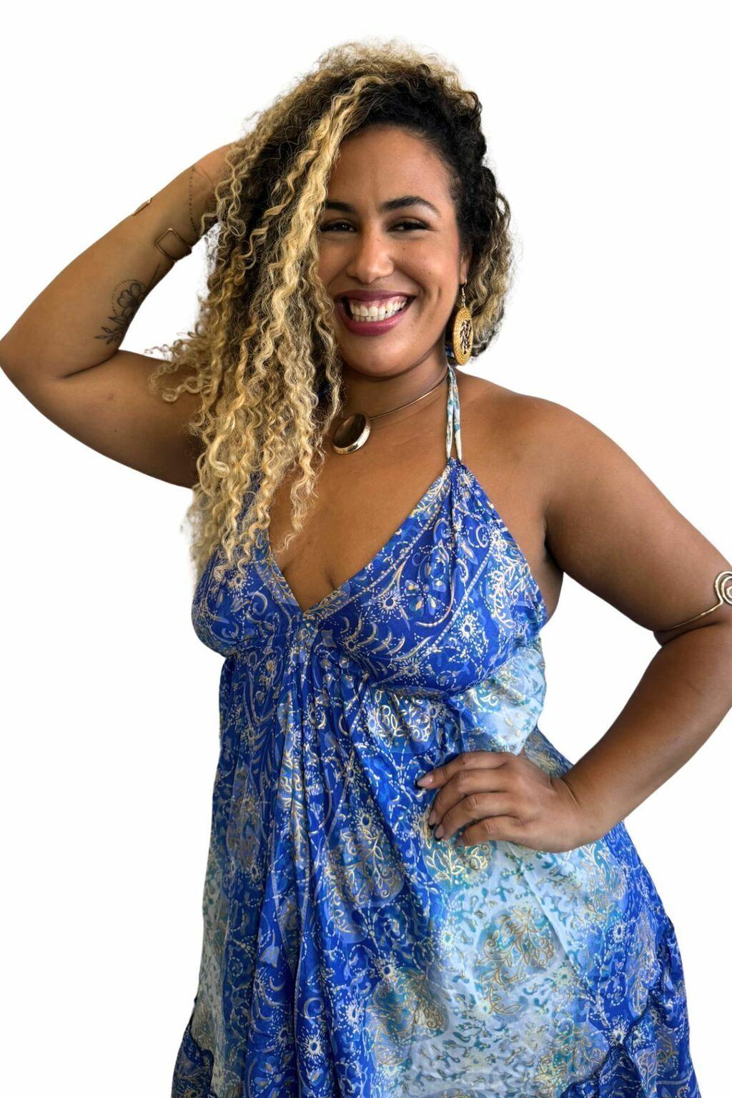 Vestido Curto Vibe Indiana Boho Vintage Coleção Premium 9747.