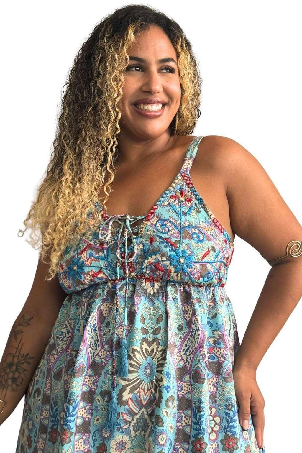 Vestido Curto Sonho Indiano Ajustável Coleção Premium 8341