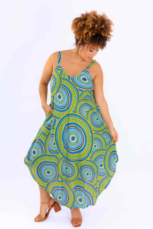 Vestido Trapézio Ajustável Espiral Etnica Soltinho Viscose Coleção Premium 6049