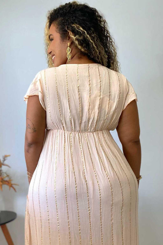 Vestido Longo Sonho do Alvorecer Bordado Coleção Luxo 8879