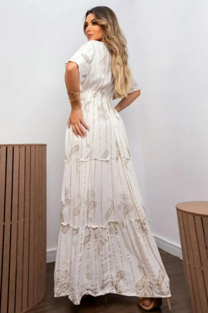 Vestido Boho Longo Aurora da Serra Bordado Linha Luxo.