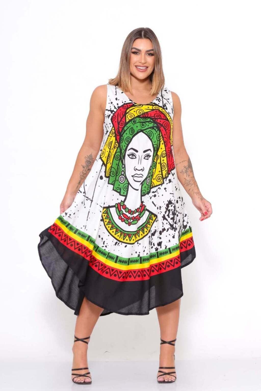 Vestido Trapézio Ajustável Vibe Nzinga Ajustável Coleção Premium