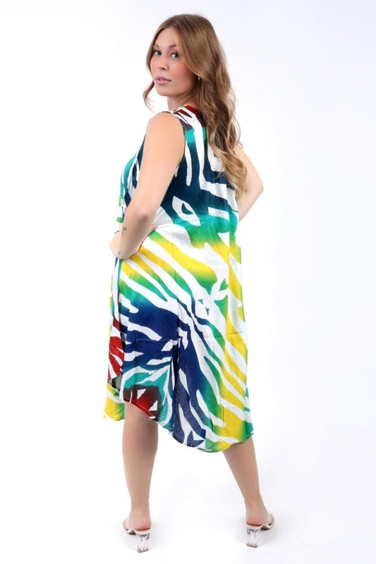 Vestido Trapézio Ajustável Animal Print Viscose Coleção Premium 5333