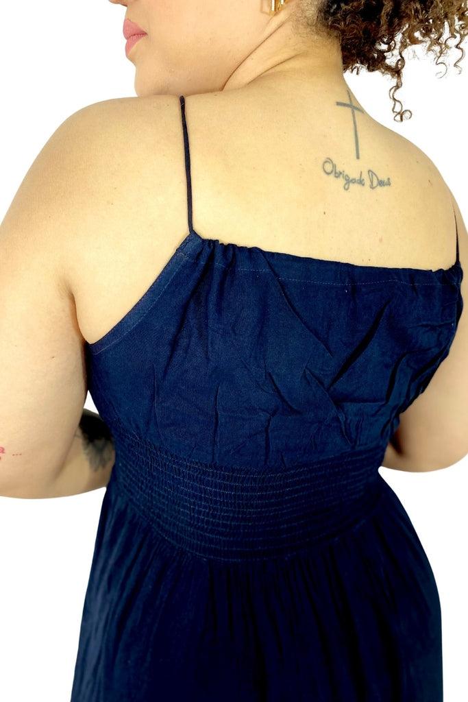 Vestido Black Longo Bordado Stone Coleção Viscose Premium 1137
