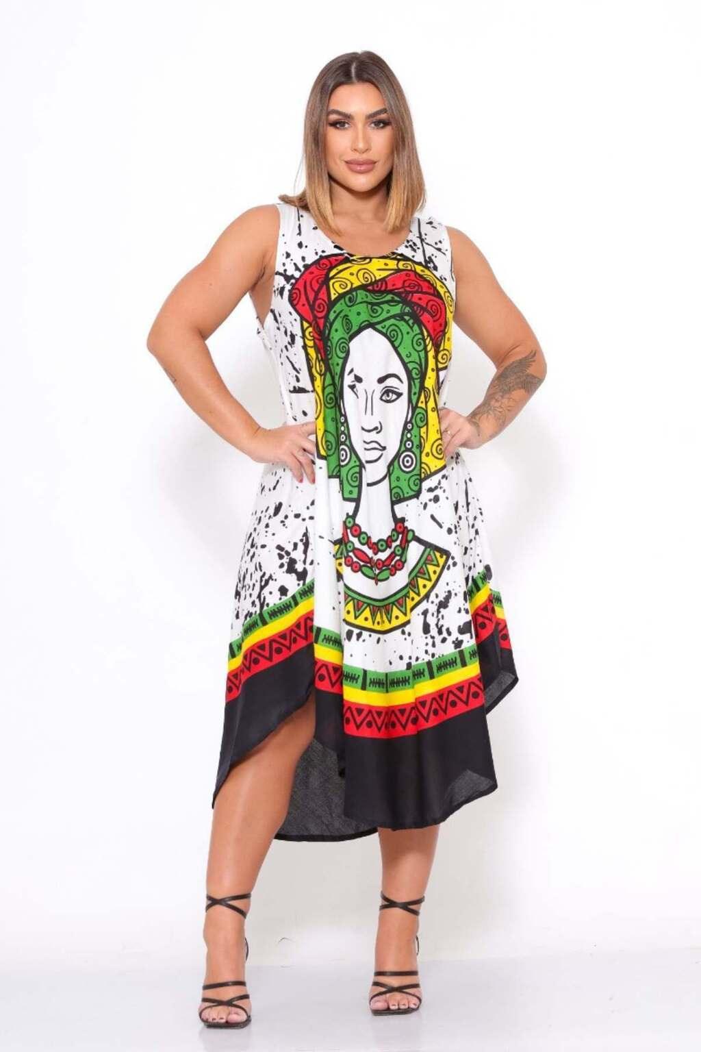 Vestido Trapézio Ajustável Vibe Nzinga Ajustável Coleção Premium