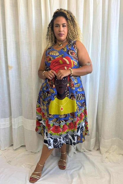 Vestido Trapézio Ajustável Vibe Nzinga Ajustável Coleção Premium.