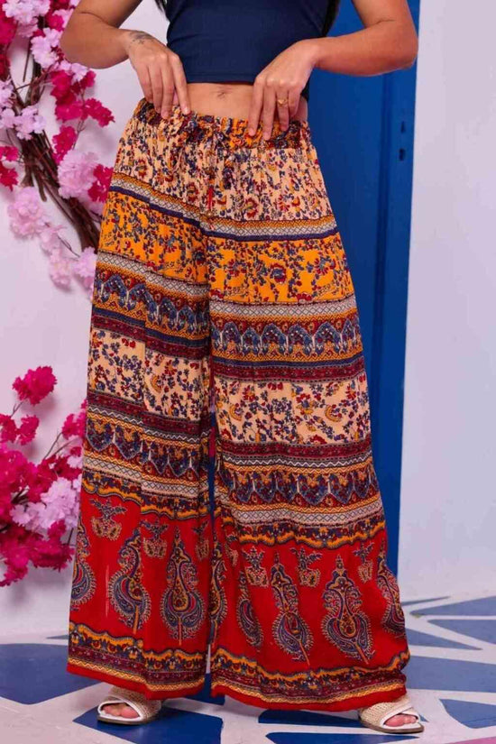 Calça Indiana Panta Ajustável Estampa Maia Viscose 5336