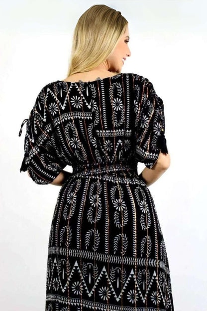 Vestido Boho Longo Aurora Celeste Crepe Linha Luxo.