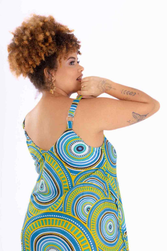 Vestido Trapézio Ajustável Espiral Etnica Soltinho Viscose Coleção Premium 6049