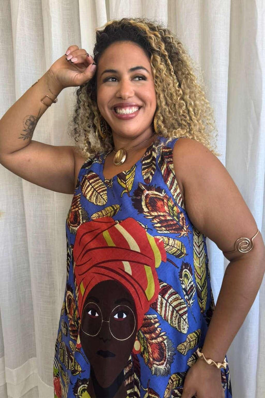 Vestido Trapézio Ajustável Vibe Nzinga Ajustável Coleção Premium