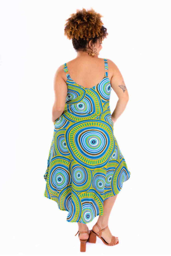 Vestido Trapézio Ajustável Espiral Etnica Soltinho Viscose Coleção Premium 6049