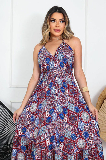 Vestido Longo Vibe Étnica Ajustável Boho Vintage Coleção Premium 3997.