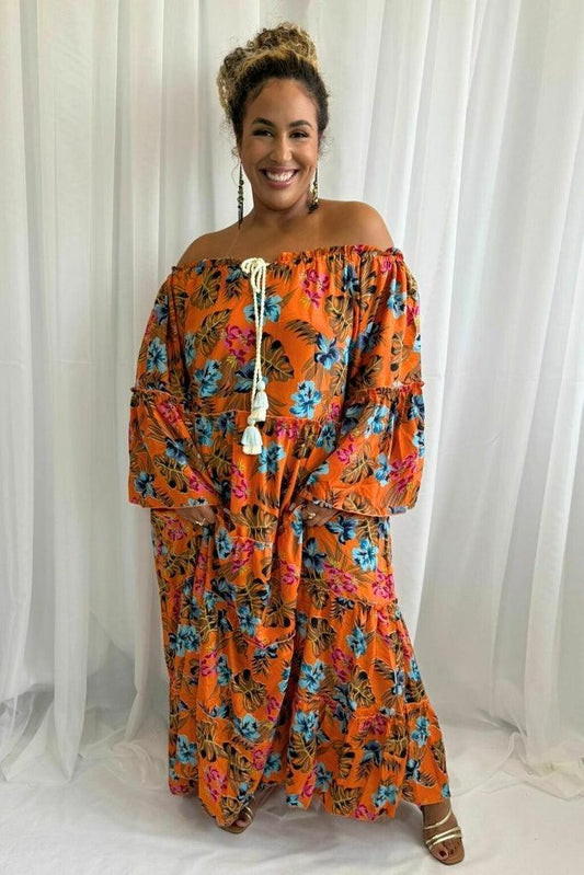 Vestido Longo Tropical Cromática Coleção Encanto Boho 1215