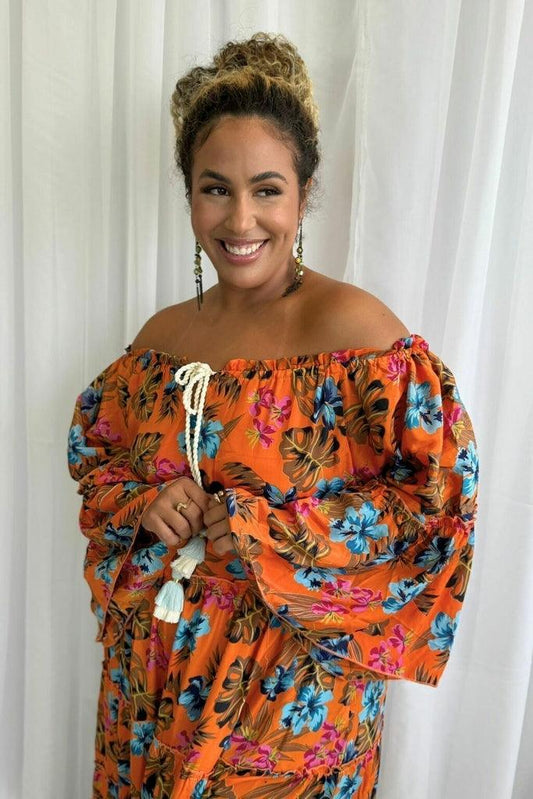 Vestido Longo Tropical Cromática Coleção Encanto Boho 1215