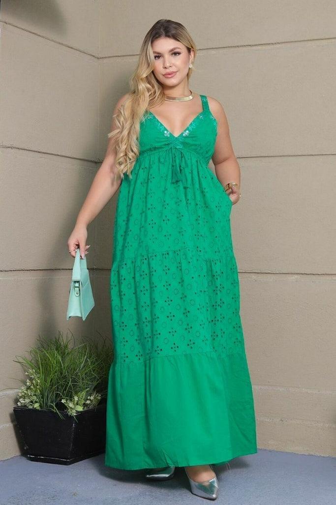 Vestido Longo Floresta Tropical Renda Coleção Luxo Boho 3688