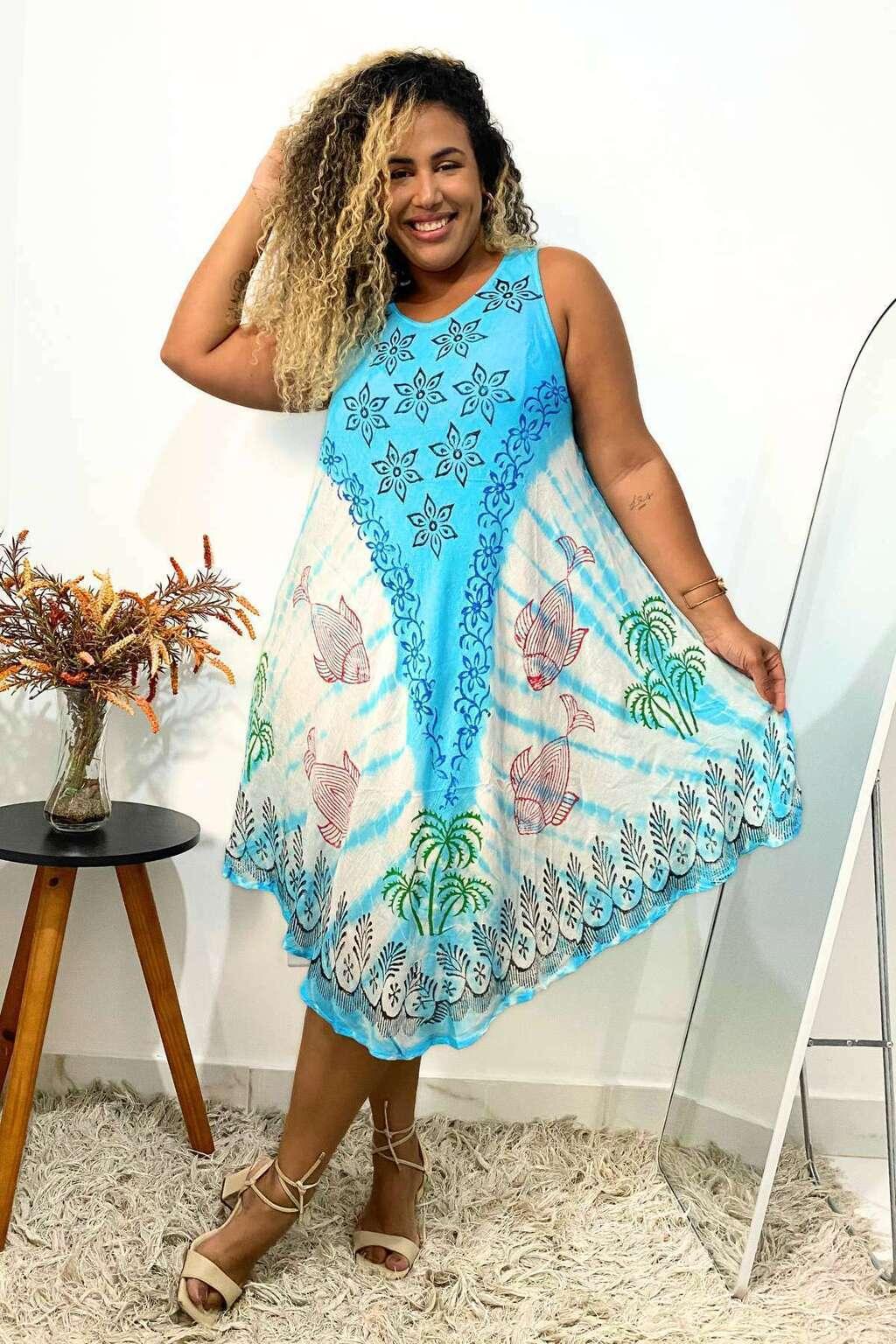 Vestido Trapézio Ajustável Luz de Kahina Alça Curta