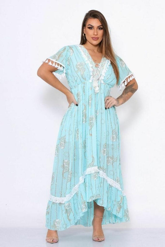 Vestido Longo Boho Aurora do Deserto Coleção Especial 8456.