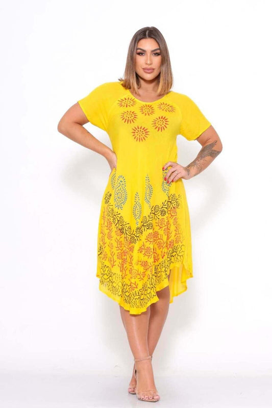 Vestido Trapézio Ajustável Luz de Kahina Manga Curta