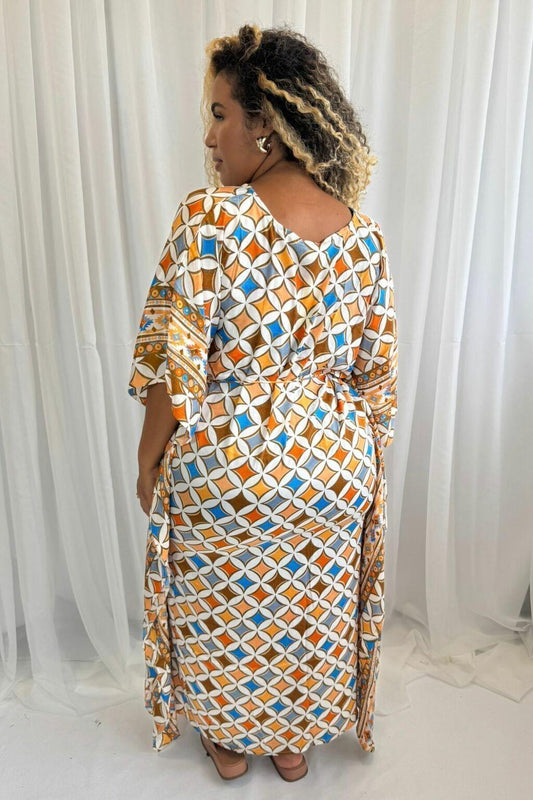 Kaftan Longa Seda Indiana Sonho Boho Coleção Premium 1275