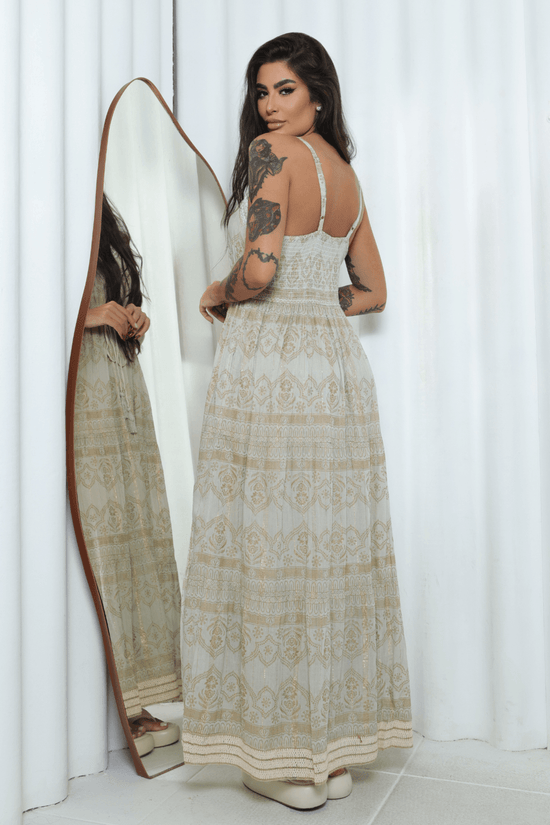 Vestido Longo Jardim Boêmio Coleção Luxo Boho 5744