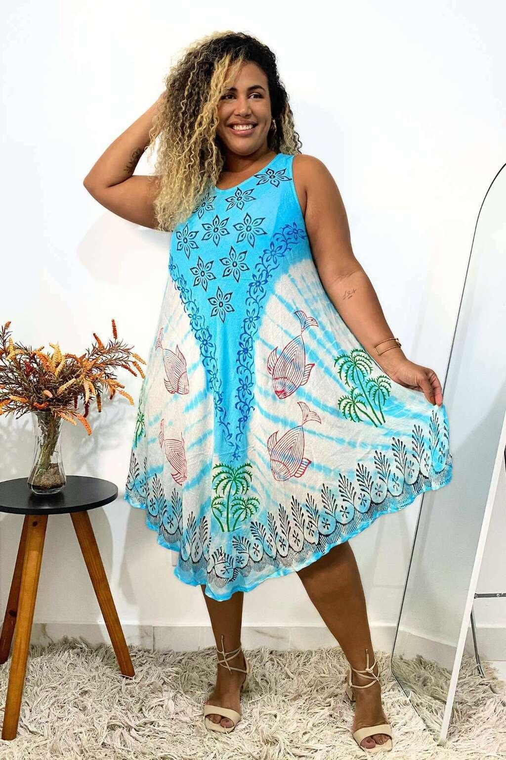 Vestido Trapézio Ajustável Luz de Kahina Alça Curta