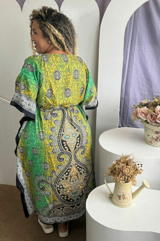 Kaftan Longa Mandala Colors Moda Boho Ajustável Coleção Premium 7630
