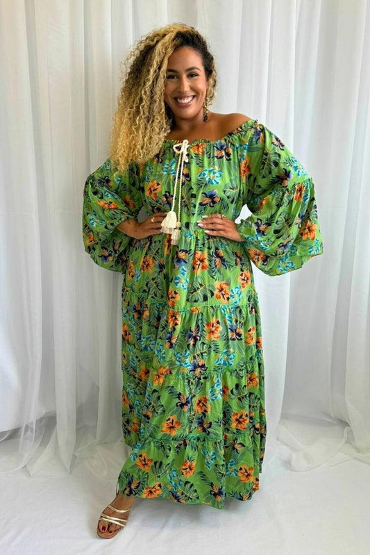 Vestido Longo Tropical Cromática Coleção Encanto Boho 9913