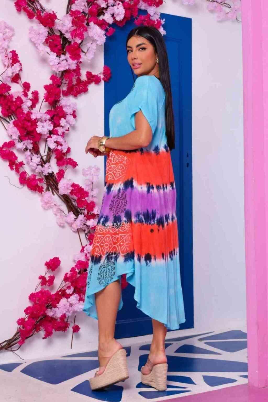 Vestido Trapézio Ajustável Luz de Kahina Manga Curta