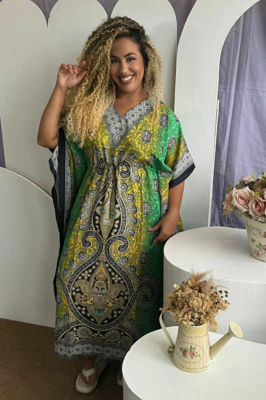 Kaftan Longa Mandala Colors Moda Boho Ajustável Coleção Premium 7630