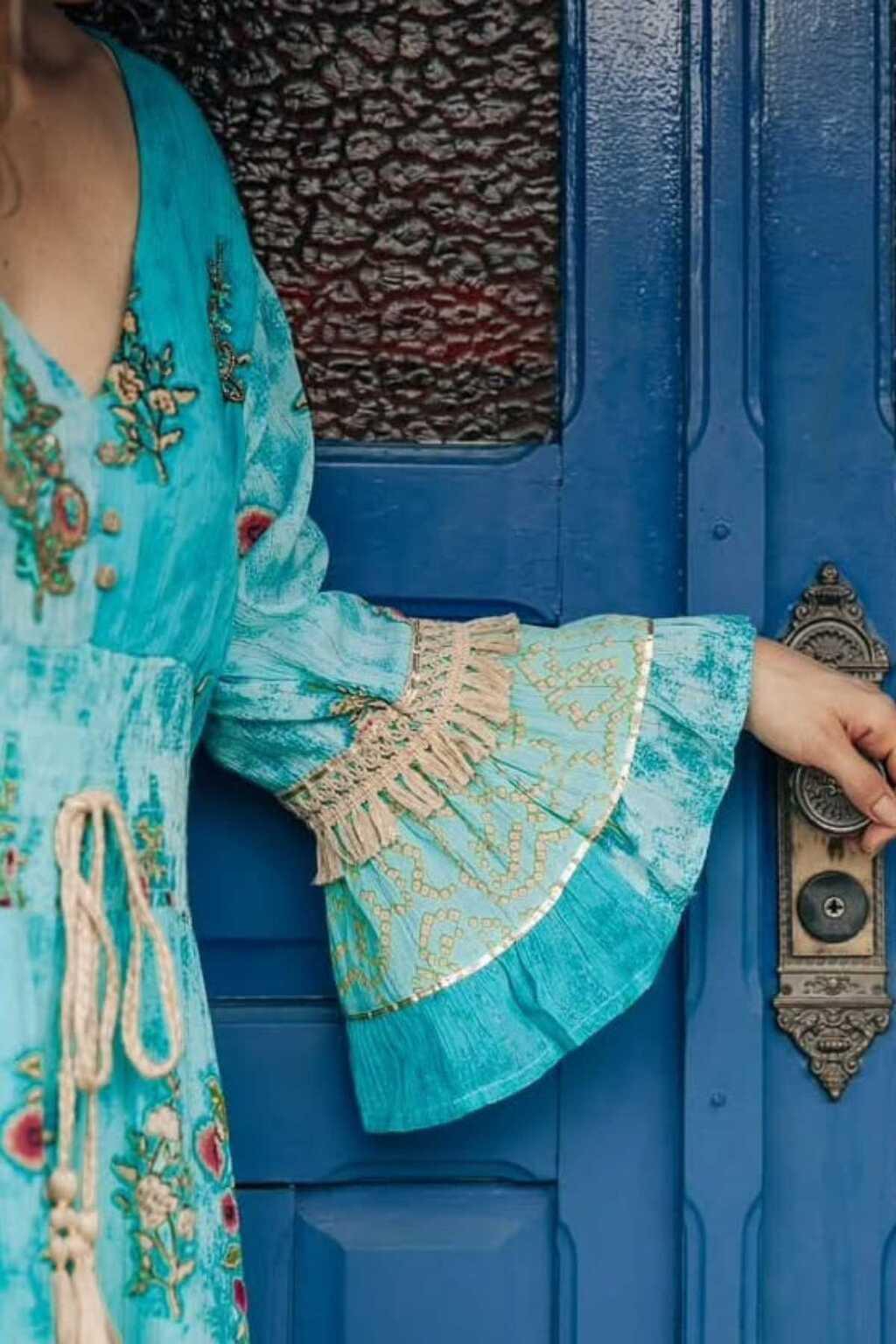 Vestido Boho Longo Alma Livre Bordado Linha Luxo