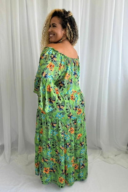 Vestido Longo Tropical Cromática Coleção Encanto Boho 9913.